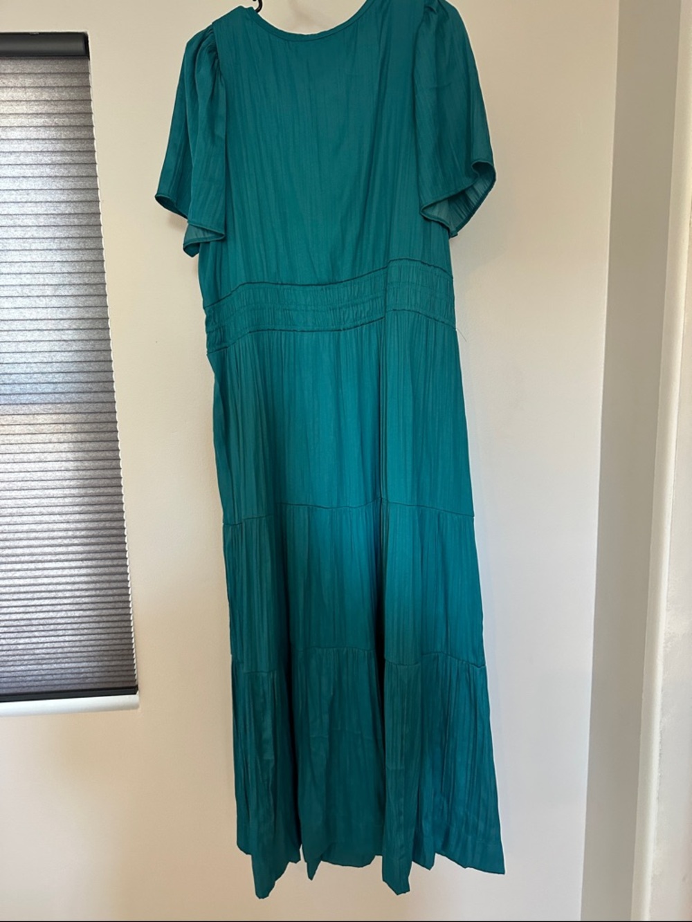 Anthropologie Somerset Teal V-Neck Tiered Maxi Dress - Picture 4 of 4